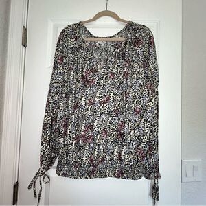 Lucky Brand Floral Print Long Sleeve Top